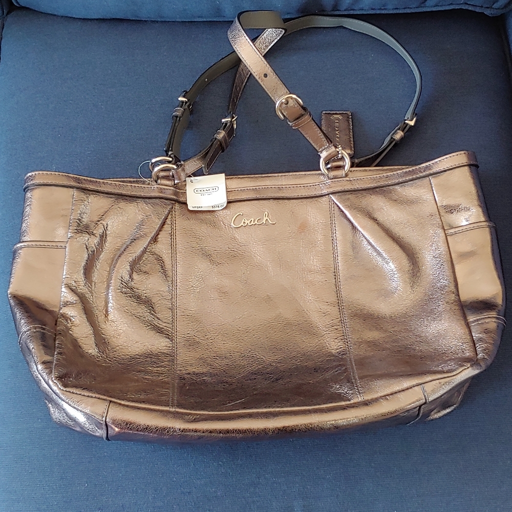 Coach Silver/Pewter Metallic Gallery Tote F17722